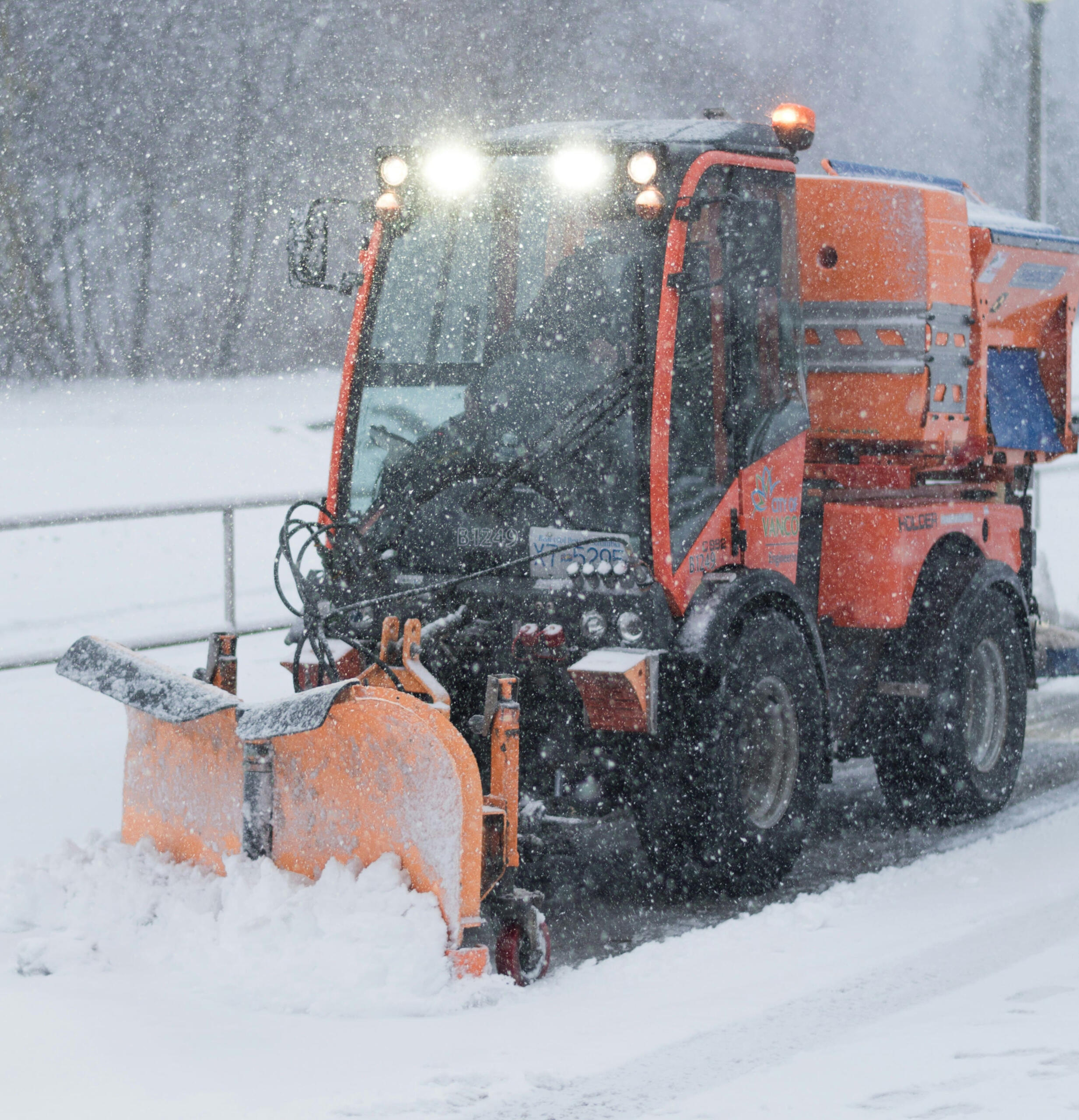 Snow plowing snow plower plowing snow