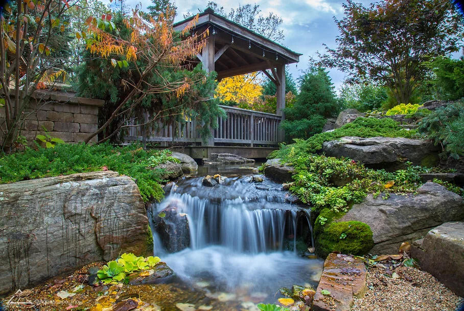 Waterfall waterfall with veranda