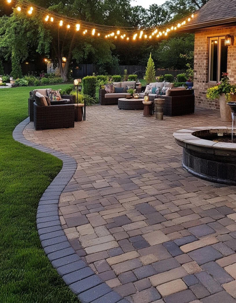 Paver Projects patio with furniture